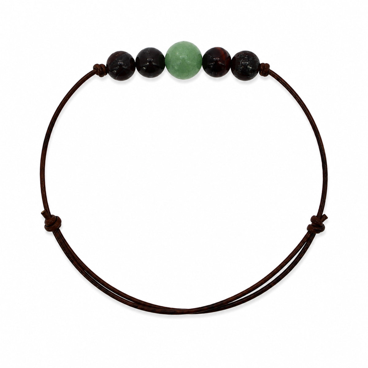 Pauline - Bracelet Aventurine Verte et Œil de Taureau