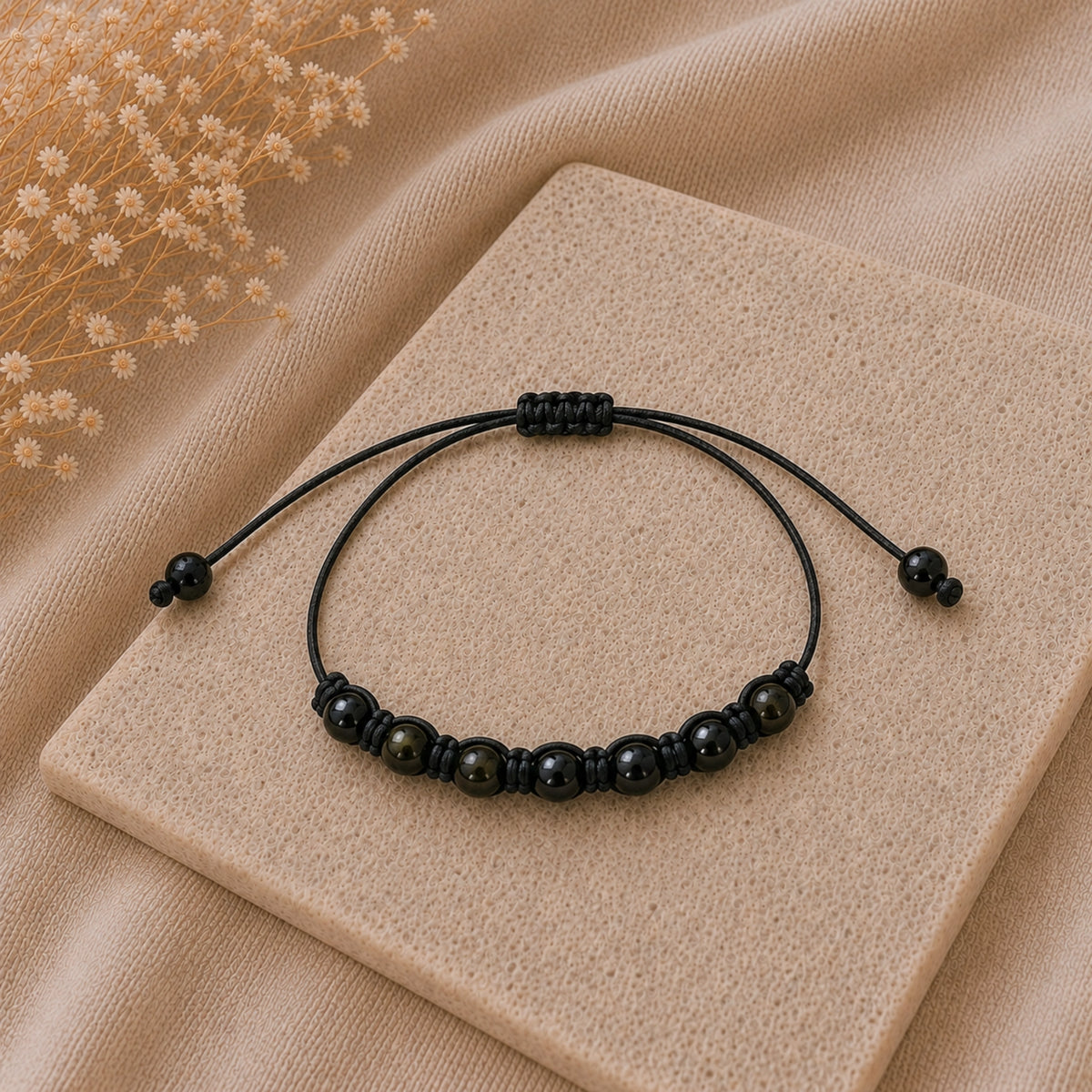 Maxime - Bracelet Obsidienne Noire