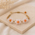Marguerite - Bracelet Séléniite & Calcédoine Orange