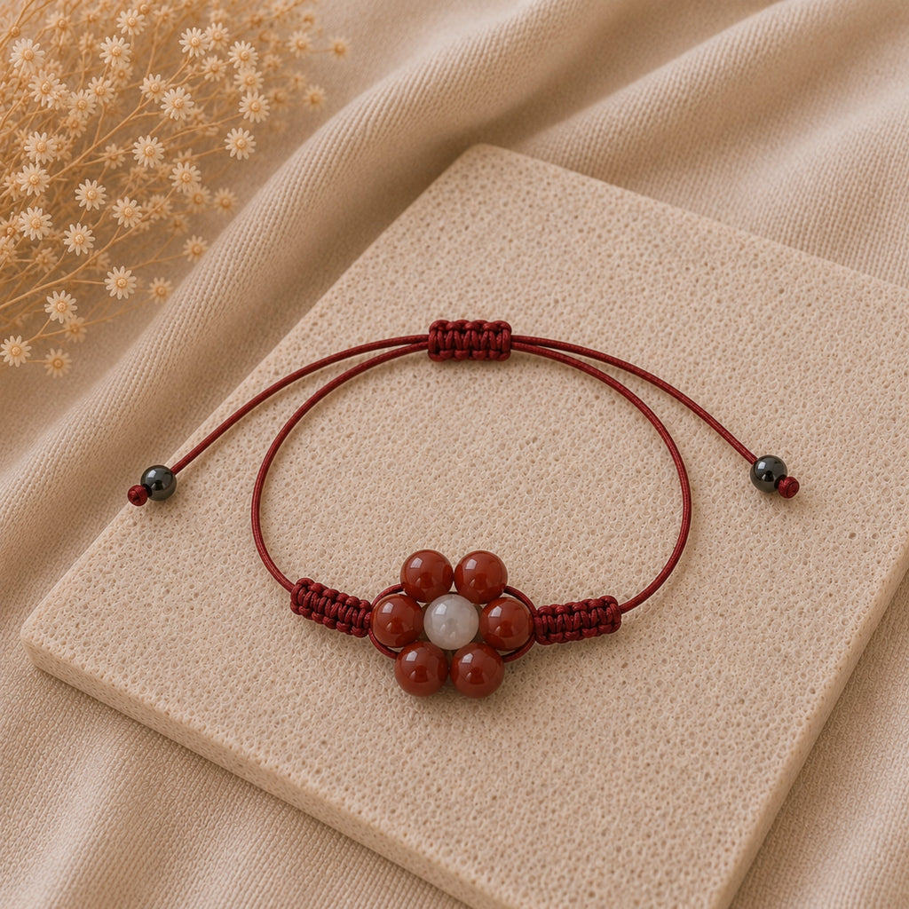 Margaux - Bracelet Jaspe Rouge & Sélénite