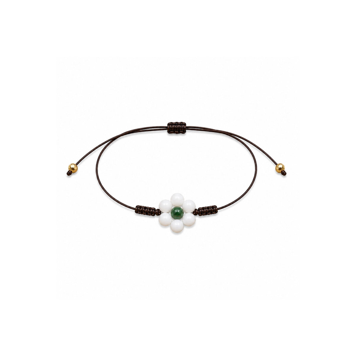 Margaux - Bracelet fleur Péristérite & Jade Néphrite
