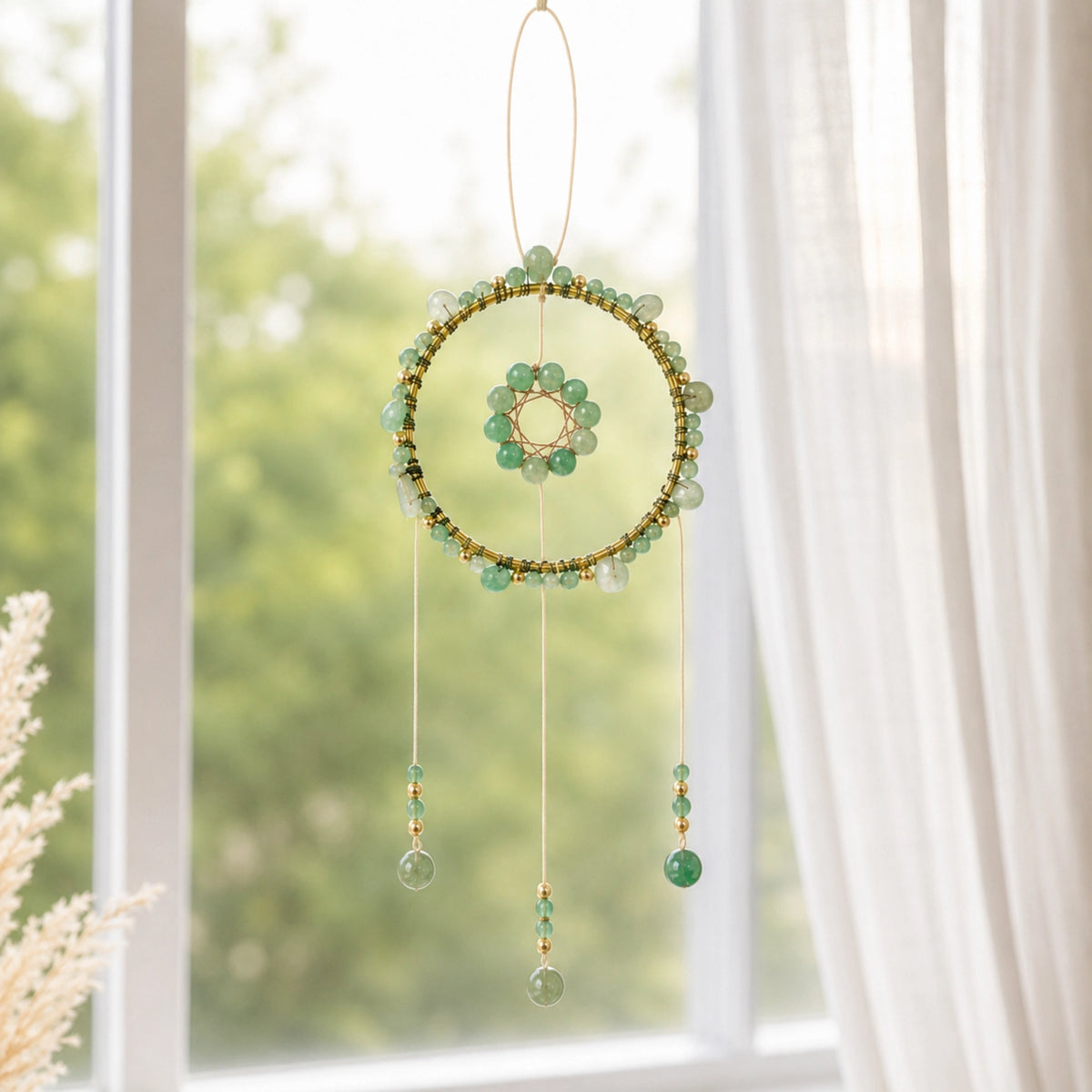 Barnabé - Attrape rêve aventurine vert