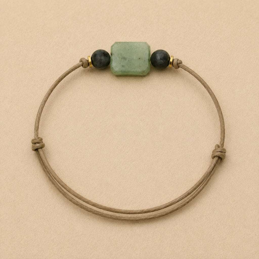 Camille - Bracelet Aventurine Verte Carré