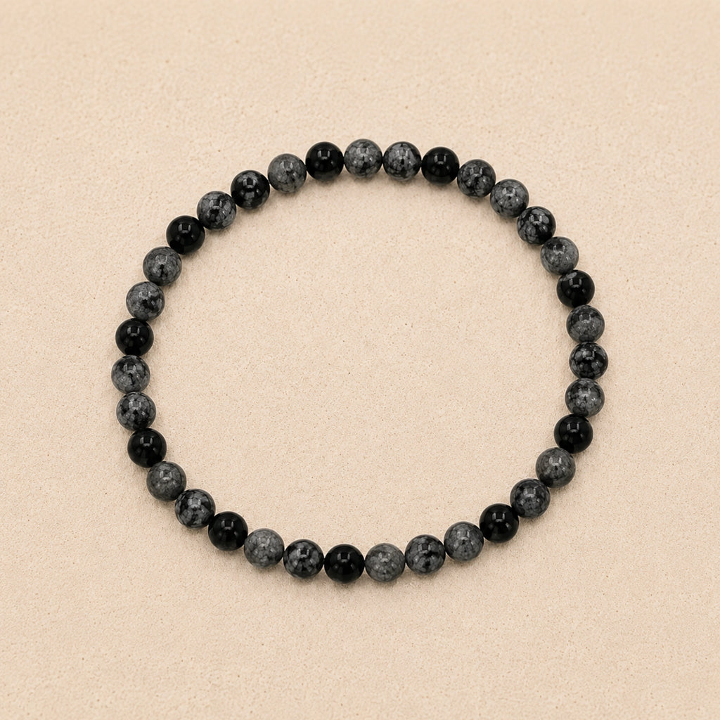Maelys - Bracelet Obsidienne Flocon de Neige