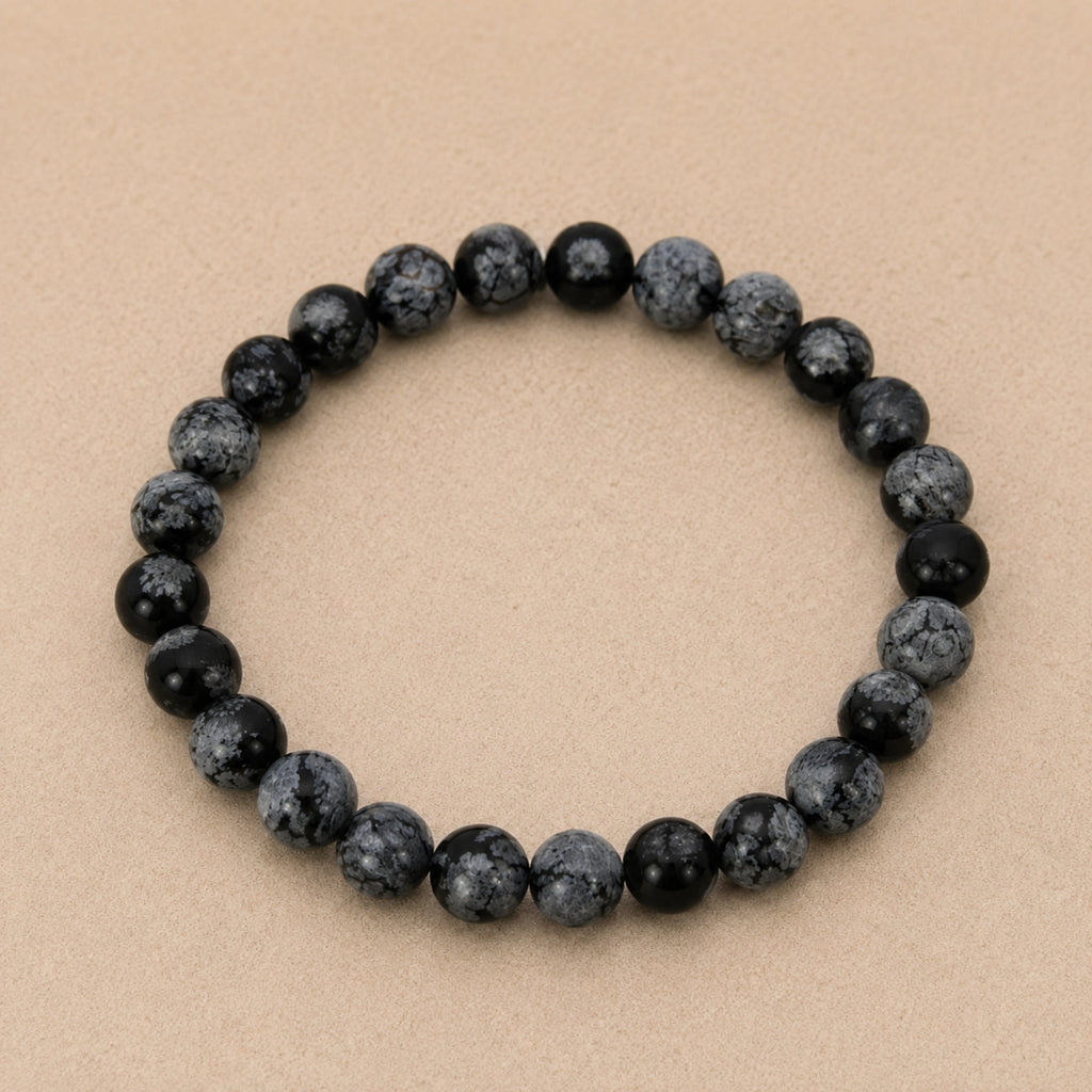 Maelys - Bracelet Obsidienne Flocon de Neige