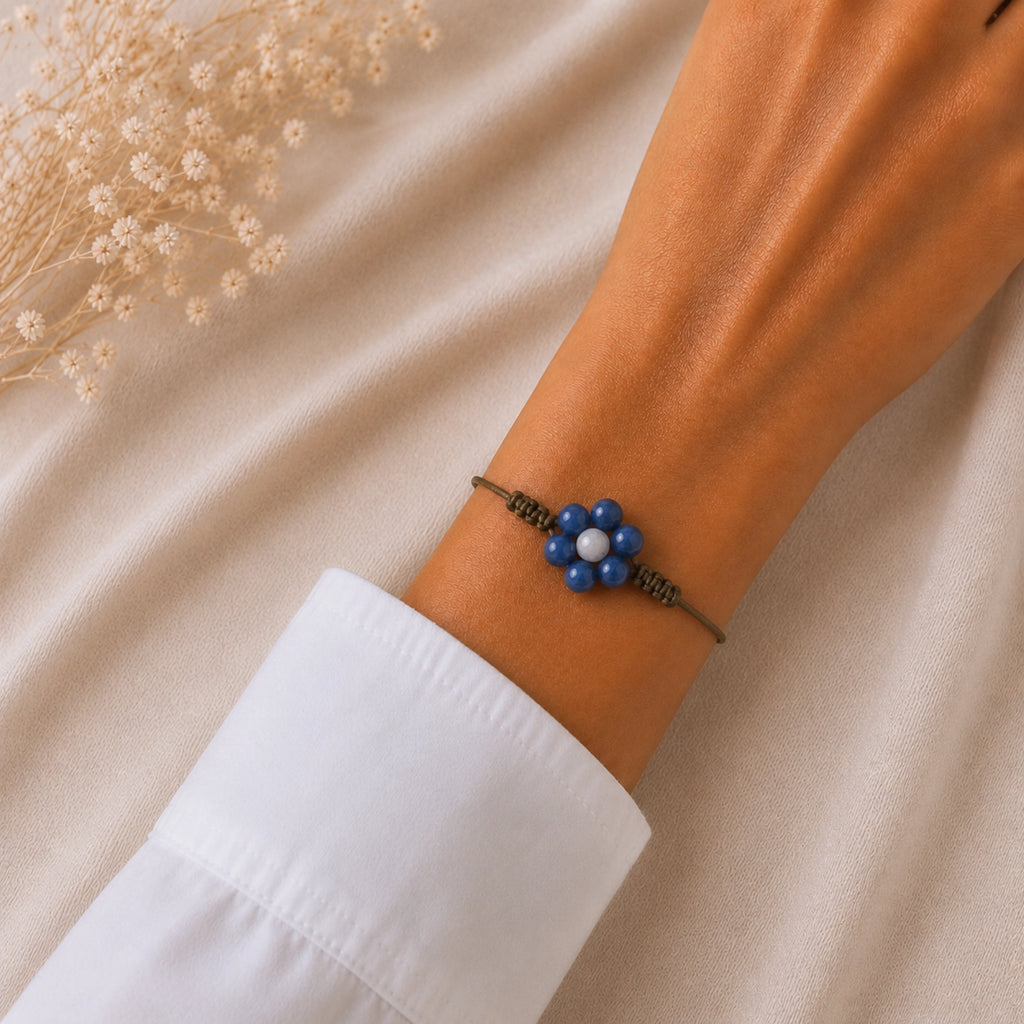 Margaux - Bracelet Aventurine Bleue & Sélénite