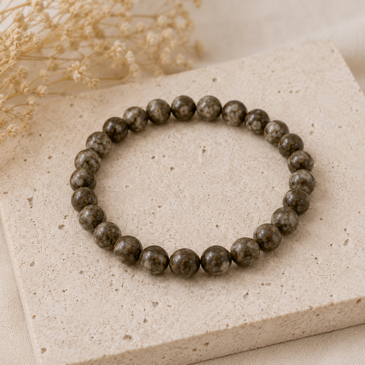 Maelys - Bracelet Agate Fossile
