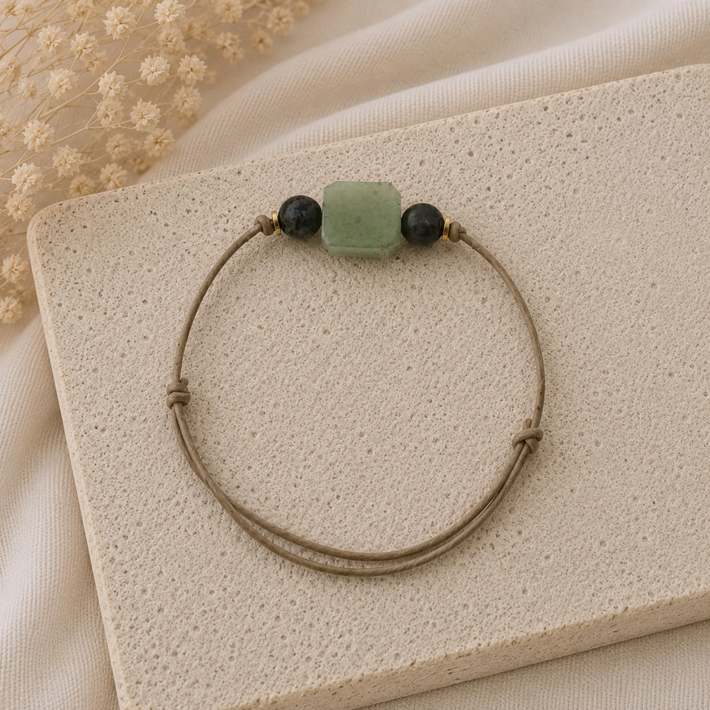 Camille - Bracelet Aventurine Verte Carré