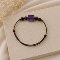 Nathalie - Bracelet Améthyste Carré
