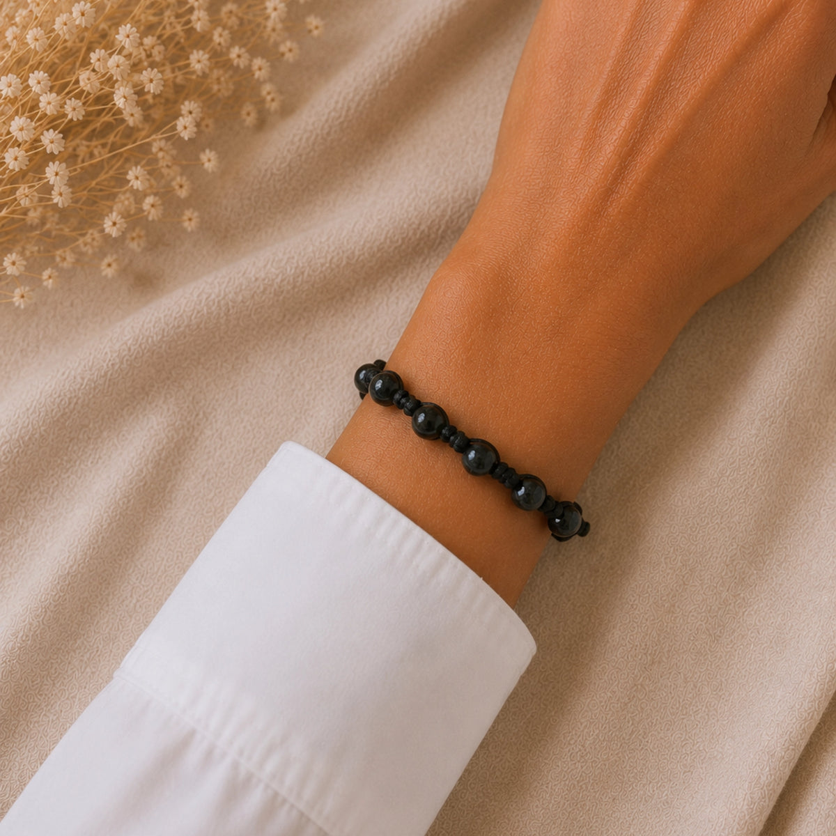 Maxime - Bracelet Obsidienne Noire