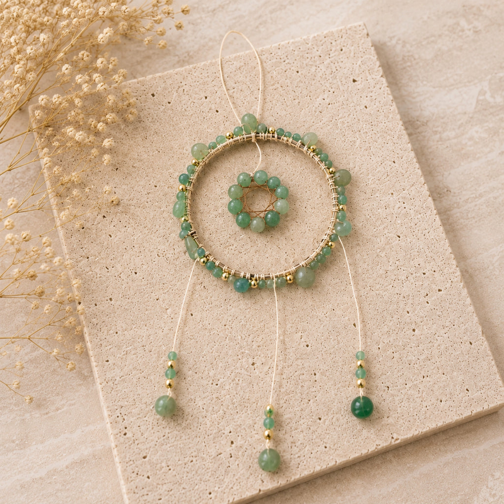 Barnabé - Attrape rêve aventurine vert