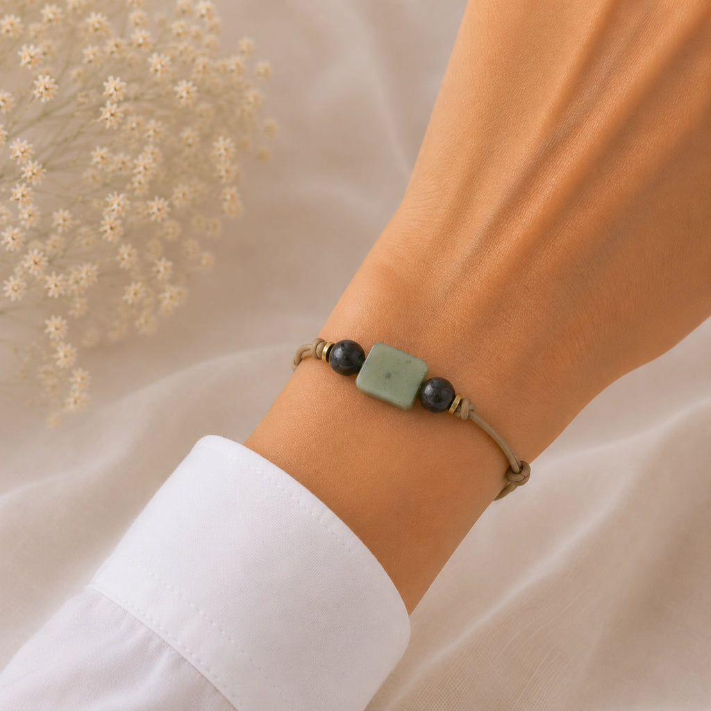 Camille - Bracelet Aventurine Verte Carré