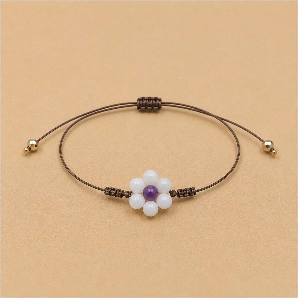 Margaux - Bracelet fleur Péristérite & Améthyste Brésil