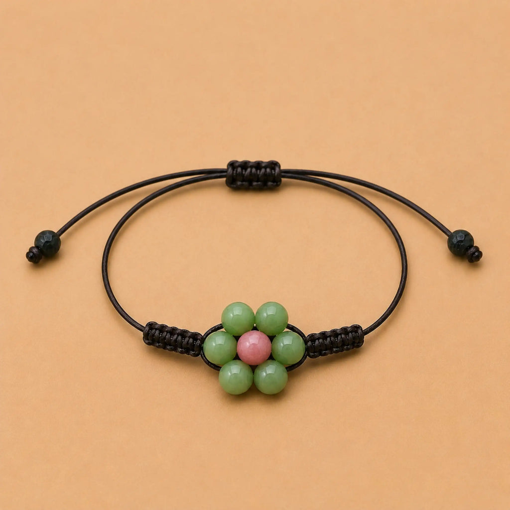 Margaux - Bracelet Jade Néphrite & Thulite Rose