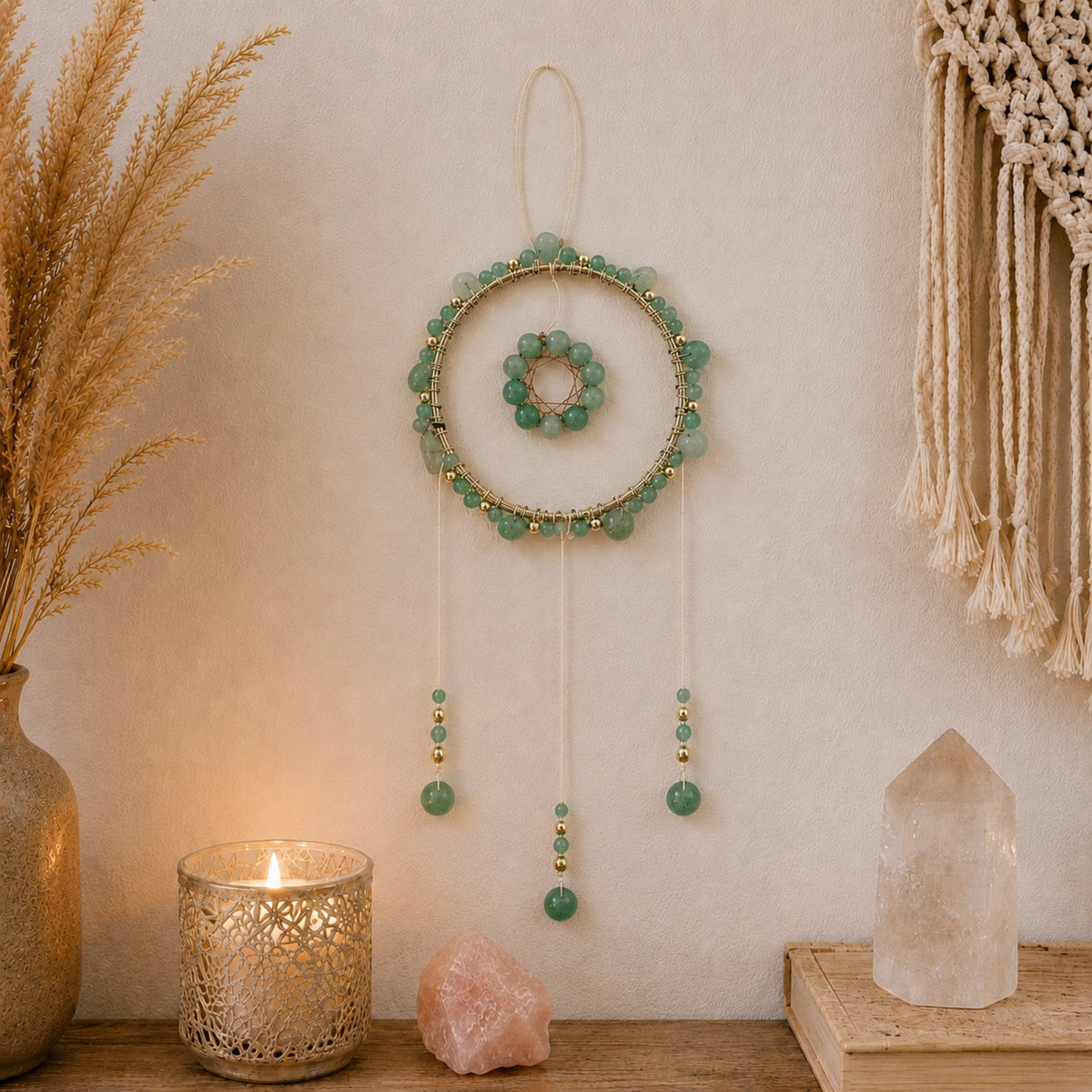 Barnabé - Attrape rêve aventurine vert