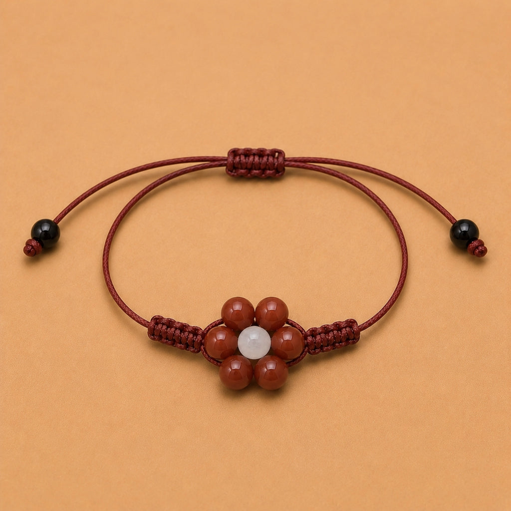 Margaux - Bracelet Jaspe Rouge & Sélénite