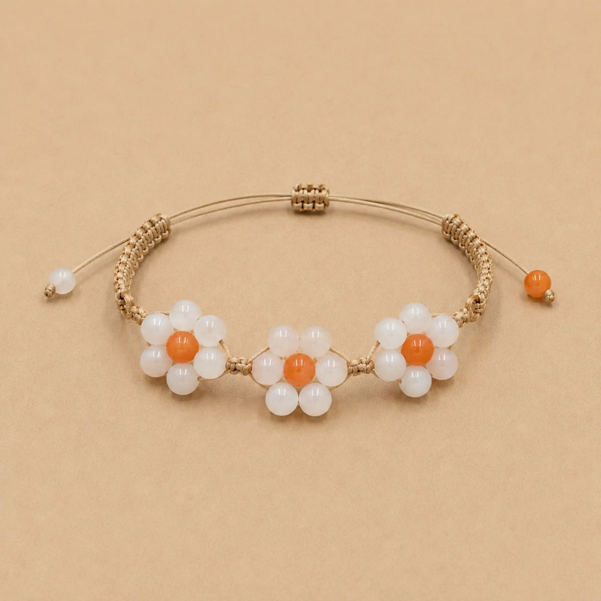 Marguerite - Bracelet Séléniite & Calcédoine Orange