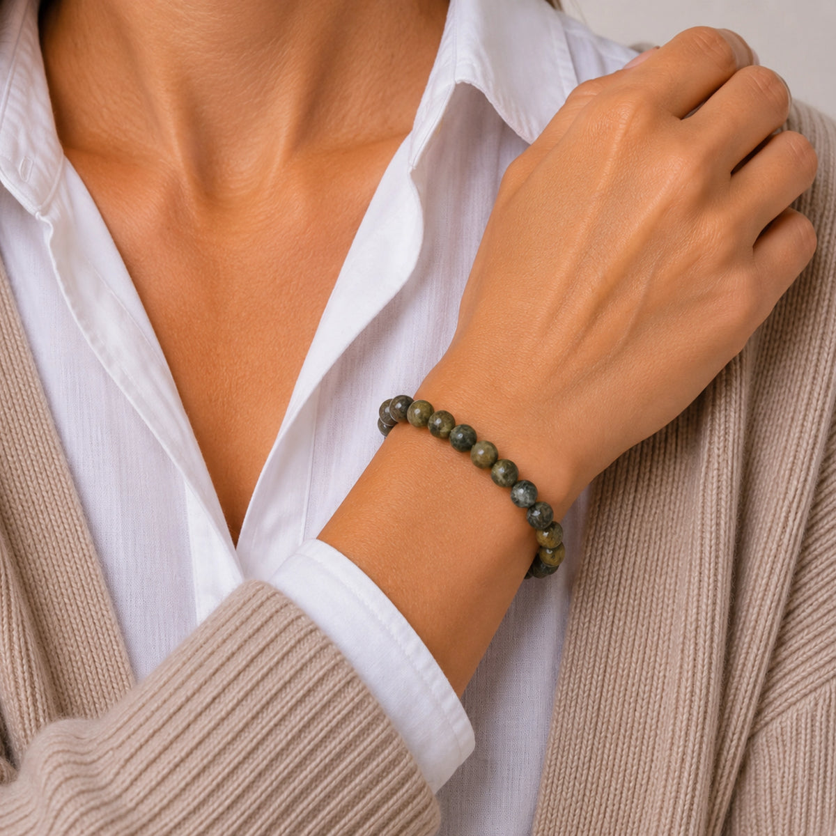 Maelys - Bracelet Jaspe Breschia Vert