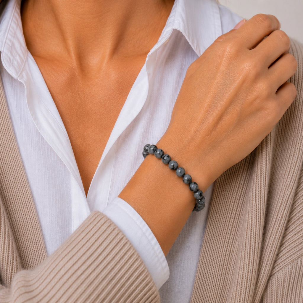Maelys - Bracelet Obsidienne Flocon de Neige
