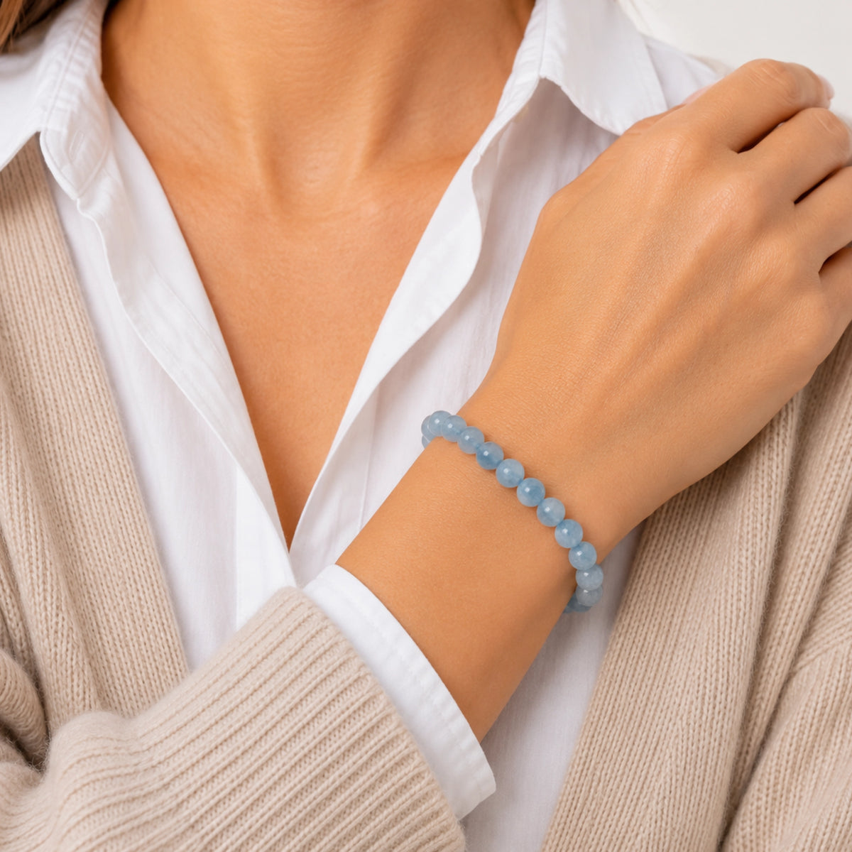 Maelys - Bracelet Aigue Marine Chauffé