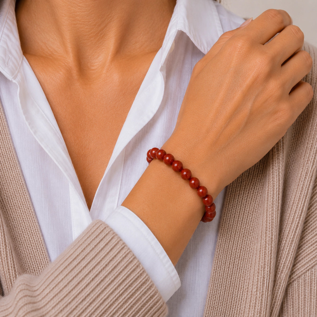Maelys - Bracelet Jaspe Rouge
