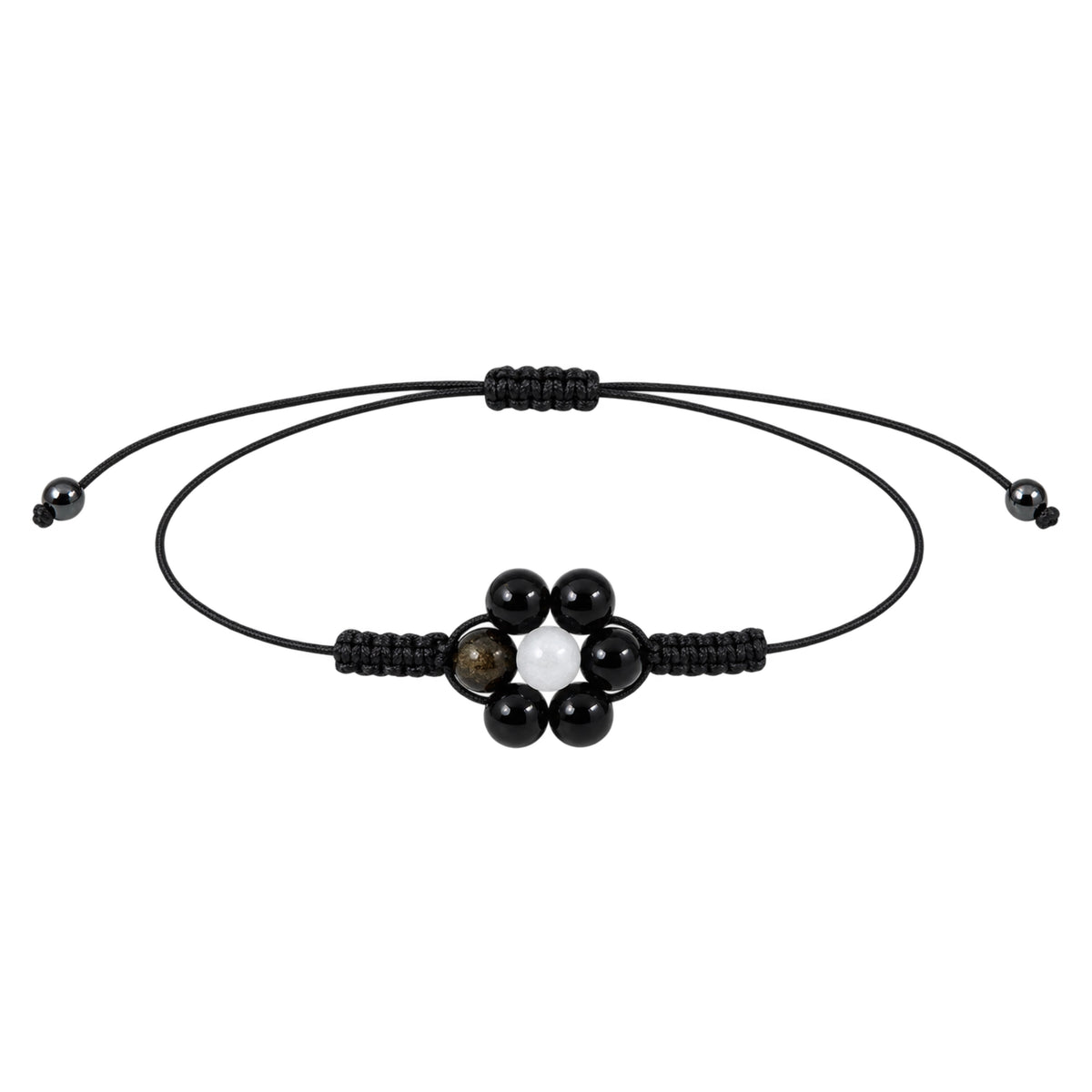 Margaux - Bracelet Obsidienne Noire & Sélénite