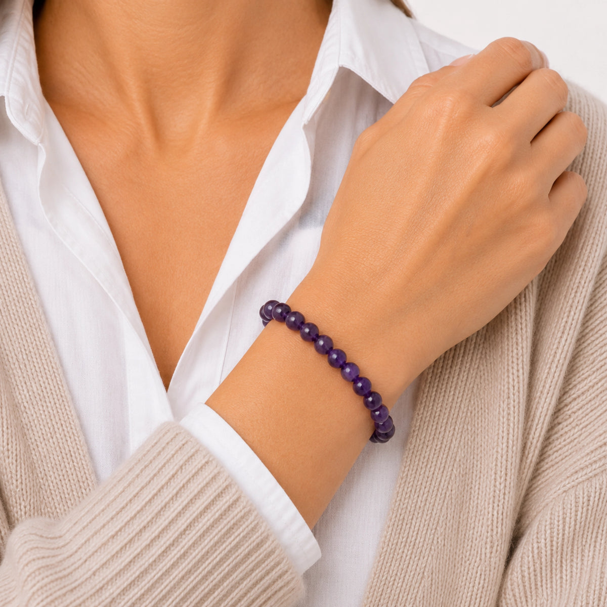 Maelys - Bracelet Améthyste Rubanée Brésil