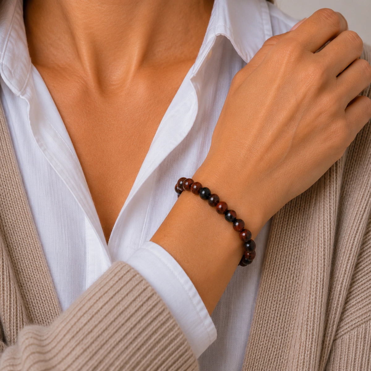 Maelys - Bracelet Obsidienne Acajou