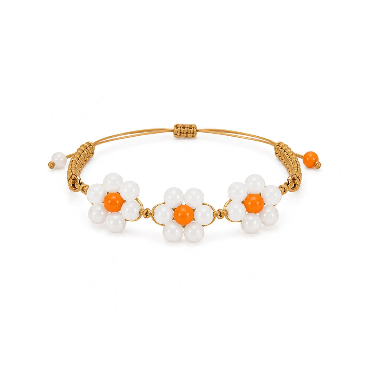 Marguerite - Bracelet Séléniite & Calcédoine Orange